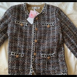 NEW NON-DESIGNER TWEED JACKET LARGE NWT